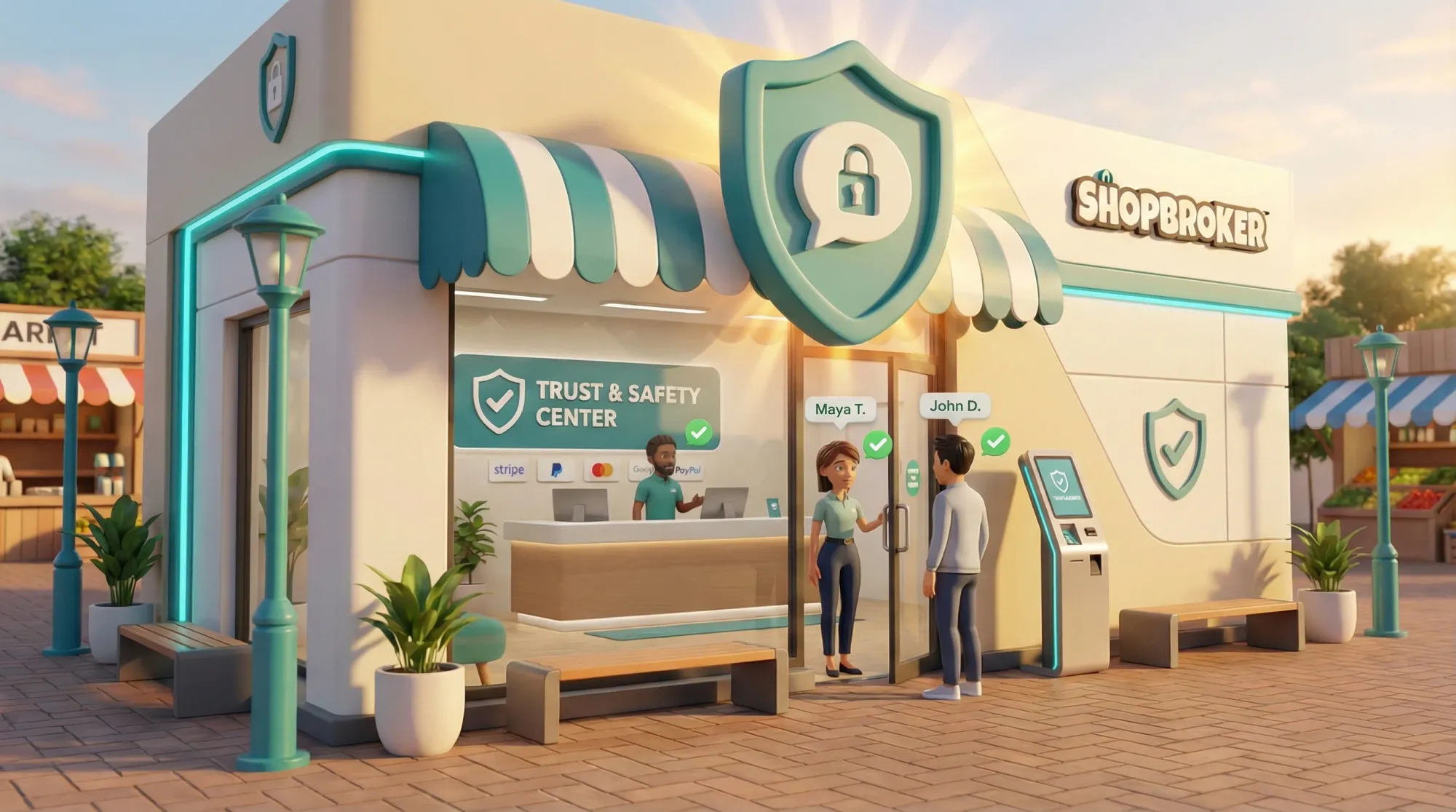 Privacy shield protecting direct messaging conversations on ShopBroker secure marketplace